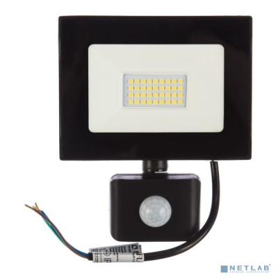 Ultraflash LFL-5002S C02 черный (LED прожектор с датчиком, 50 Вт, 230В, 6500К)