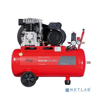 FUBAG B 3600B /100 СМ3 Компрессор [61 431 372] {Реси- вер, л 100 Произ- водит., л/мин 360 Давле- ние, бар 10 Мощность, кВт 2.2 Напря- жение, В 220 Вес, кг 64}