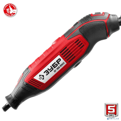 ЗУБР "МАСТЕР" Гравер [ЗГ-160 КН41] {220В, 160 Вт, 3.2 мм, 15000-35000 об/мин, набор насадок, цанг и державок, гибкий вал, штатив, 41 предмет, кейс}