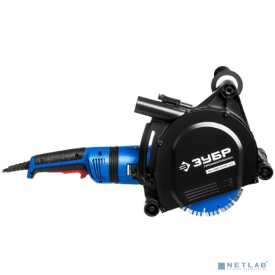 ЗУБР [ЗШ-П45-2100 ПВТК] Штроборез (бороздодел) { макс. глуб. 45 мм, 180 мм, подключ. пылесоса, плавный пуск, защита от перегрузки, 2100 Вт }