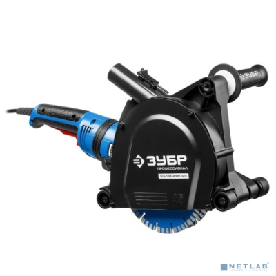 ЗУБР [ЗШ-П45-2100 ПВТК] Штроборез (бороздодел) { макс. глуб. 45 мм, 180 мм, подключ. пылесоса, плавный пуск, защита от перегрузки, 2100 Вт }