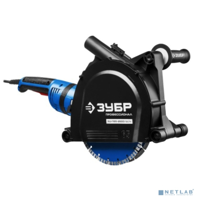 ЗУБР [ЗШ-П65-2600 ПВСТК] Штроборез (бороздодел) { макс. глуб. 65 мм, 230 мм, подключ. пылесоса, плавный пуск, защита от перегрузки, 2600 Вт }