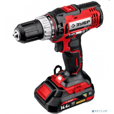 ЗУБР дрель-шуруповер,Мастер {14.4В, 2 АКБ (2Ач), в кейсе} [ДШЛ-145-22]