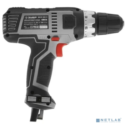 ЗУБР ДШ-М1-400-2 К дрель-шуруповерт сетевая, 400 Вт, 0-450/0-1800 об/мин, в кейсе