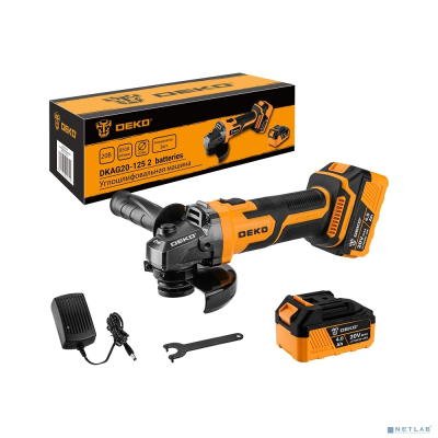 Углошлифовальная машина DEKO DKAG20-125, 2х4.0 Ач[063-2151]