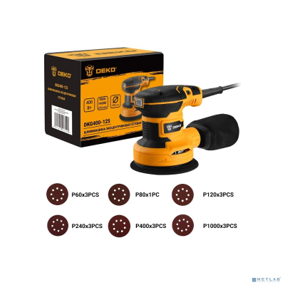 Шлифмашина эксцентриковая сетевая DEKO DKG400-125 [063-2203]