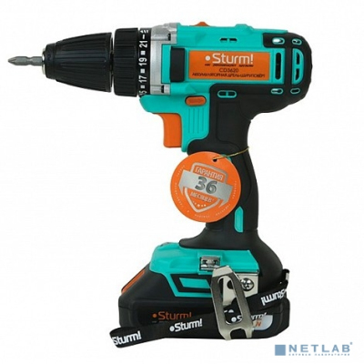 Sturm! CD3620 Дрель аккумуляторная Sturm!, 20 В, 1BatterySystem, 2 акк., 2,0 Ач, кейс [CD3620]
