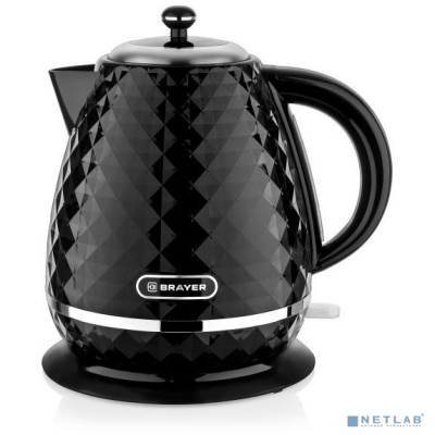 BRAYER 1008BR-BK Чайник, 1.7л, 2200Вт, черный