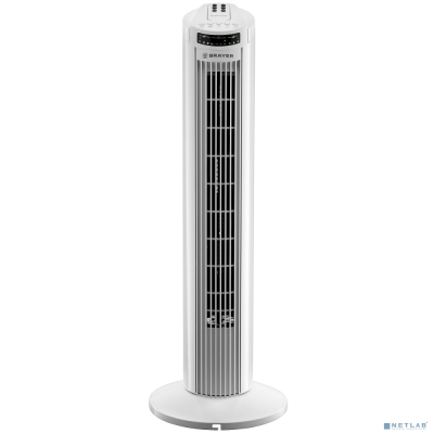 BRAYER BR4958WH Колонный вентилятор BRAYER, механ.упр.,пульт ДУ,вращение90°,мощ-ть50Вт,защита от перегрева (4958BR-WH)