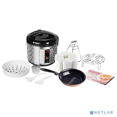 REDMOND RMK-M271 Мультиварка, 830 Вт, 5 л, 42 программы, серебристый/черный