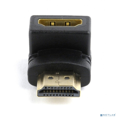Cablexpert Переходник HDMI-HDMI 19F/19M, угловой соединитель 90 градусов, золотые разъемы (A-HDMI90-FML)