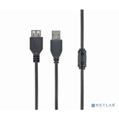 Filum Кабель удлинитель USB 2.0 Pro, 1 м., черный, разъемы: USB A male-USB A female, пакет.[FL-CPro-U2-AM-AF-F1-1M] (894172)