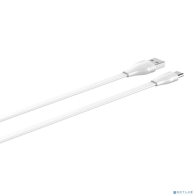 LDNIO LS551/ USB кабель Type-C/ 1m/ 2.1A/ медь: 60 жил/ Плоский/ White