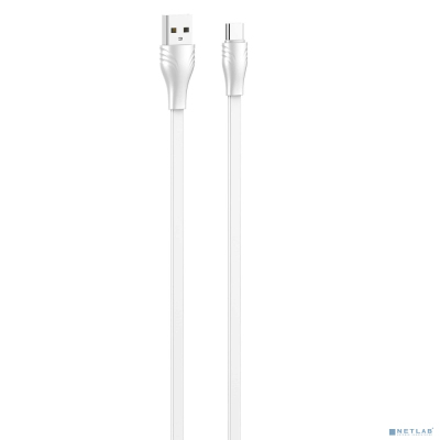 LDNIO LS553/ USB кабель Type-C/ 3m/ 2.1A/ медь: 152 жилы/ Плоский/ White