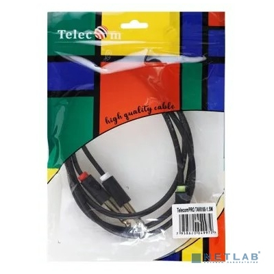 Telecom <TAV6168-1.5M> Кабель-адаптер 3.5ST(M)/2X6.35 ST(M), 1.5м, PRO [7958820049972]