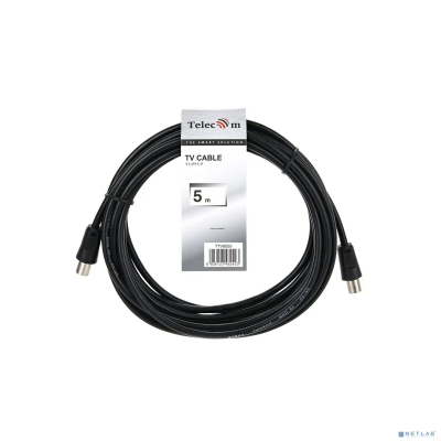 Telecom TTV9555-5M Кабель соединительный антенный 9.5mm, 75Ом,ТВ-М-->ТВ-M, 5m, Telecom (TTV9555-5M)[6926123462423]