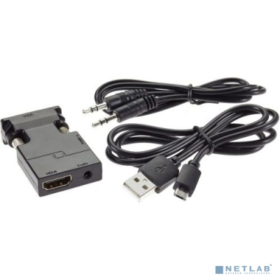 VCOM CA337A Переходник VGA(M)+audio+microUSB --> HDMI(F)1080*60Hz, VCOM <CA337A>[4895182225152]