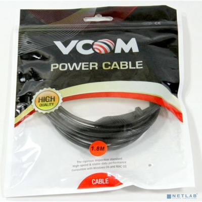 VCOM CE023-CU0.5-1.8M Кабель для аудио-видео техники IEC-320-C7--розетка 220V, 2-pin, 1,8м ,медный [4895182222731]