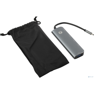 VCOM CU4383 Адаптер концентратор Type-C --> 4 port USB3.0 HUB+PD, Alum Shell VCOM <CU4383>[4895182217720]