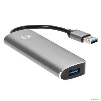 VCOM CU4383A Адаптер концентратор USB 3.1 Type-A --> 4 USB3.0 Alum Shell HUB+ PD, VCOM <CU4383A>