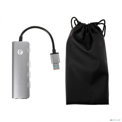 VCOM CU4383A Адаптер концентратор USB 3.1 Type-A --> 4 USB3.0 Alum Shell HUB+ PD, VCOM <CU4383A>