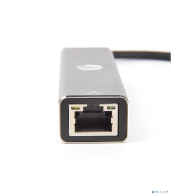 VCOM DH311A Кабель-концентратор USB 3.1 Type-Cm --> RJ-45+3port USB3.0(f) Aluminum Shell VCOM [DH311A] [4895182246775]