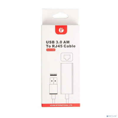 VCOM DU312M Кабель-переходник USB 3.0 (Am) --> LAN RJ-45 Ethernet 1000 Mbps, Aluminum Shell, VCOM <DU312M>[4895182256378]