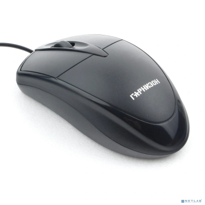 Гарнизон Мышь GM-225XL, USB, чип- Х, чёрный, 2м, 1000 DPI, 2кн.+колесо-кнопка, кабель 2м