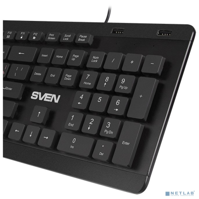 Клавиатура Sven KB-E5700H чёрная(104кл, USB-Hub*2, Slim, 12Fn, островной тип кл.)