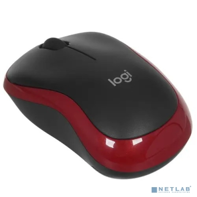 Мышь Wireless Logitech M185 черная/красная, оптическая, 1000dpi, 2.4 GHz/USB-ресивер