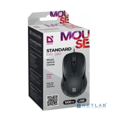 Defender Standard MB-580B [52580] {проводная оптическая мышь, черный, 3 кнопки, 1000 dpi}