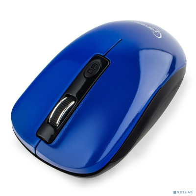 Gembird MUSW-400-B, голубой {Мышь беспров., бесшумный клик, 3кн.+колесо-кнопка, 2.4ГГц, 1600 dpi} блистер