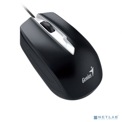 Genius Мышь DX-180 Black { эргономичная, оптическая, 800/1000/1200/1600 dpi, 3 кнопки+колесо прокрутки, провод 1,5 м, USB} [31010239100]