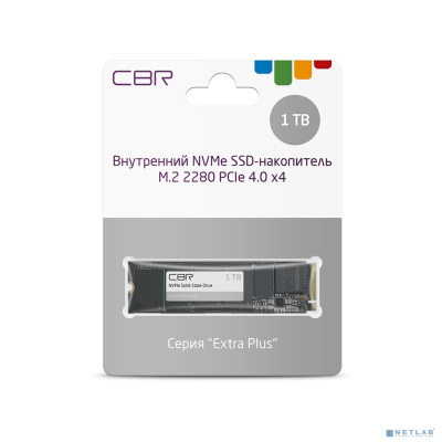 CBR SSD-001TB-M.2-EP22, Внутренний SSD-накопитель, серия "Extra Plus", 1000 GB, M.2 2280, PCIe 4.0 x4, NVMe 1.4, Phison PS5018-E18, 3D TLC NAND, DRAM, R/W speed up to 7000/5500 MB/s, TBW (TB) 700