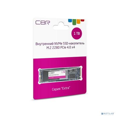 CBR SSD-001TB-M.2-EX22, Внутренний SSD-накопитель, серия "Extra", 1000 GB, M.2 2280, PCIe 4.0 x4, NVMe 1.3, Phison PS5016-E16, 3D TLC NAND, DRAM, R/W speed up to 4950/4350 MB/s, TBW (TB) 1000