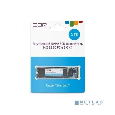 CBR SSD-001TB-M.2-ST22, Внутренний SSD-накопитель, серия "Standard", 1024 GB, M.2 2280, PCIe 3.0 x4, NVMe 1.3, Phison PS5013-E13T, 3D TLC NAND, R/W speed up to 2500/2100 MB/s, TBW (TB) 800
