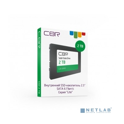 CBR SSD-002TB-2.5-LT22, Внутренний SSD-накопитель, серия "Lite", 2048 GB, 2.5", SATA III 6 Gbit/s, SM2259XT, 3D TLC NAND, R/W speed up to 550/520 MB/s, TBW (TB) 1000