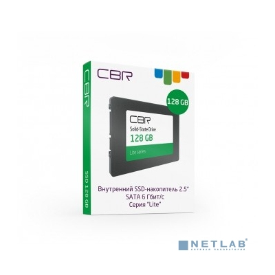 CBR SSD-128GB-2.5-LT22, Внутренний SSD-накопитель, серия "Lite", 128 GB, 2.5", SATA III 6 Gbit/s, SM2259XT, 3D TLC NAND, R/W speed up to 550/520 MB/s, TBW (TB) 64