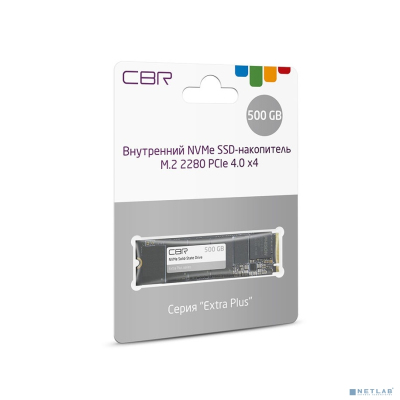 CBR SSD-500GB-M.2-EP22, Внутренний SSD-накопитель, серия "Extra Plus", 500 GB, M.2 2280, PCIe 4.0 x4, NVMe 1.4, Phison PS5018-E18, 3D TLC NAND, DRAM, R/W speed up to 6500/2900 MB/s, TBW (TB) 350