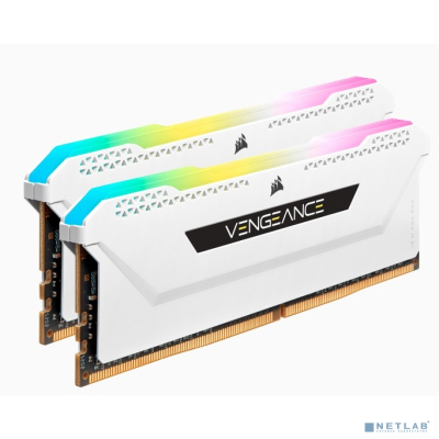 Corsair DDR4 DIMM 32GB Kit 2x16Gb CMH32GX4M2E3200C16W PC4-25600, 3200MHz, CL16 Vengeance RGB Pro SL White