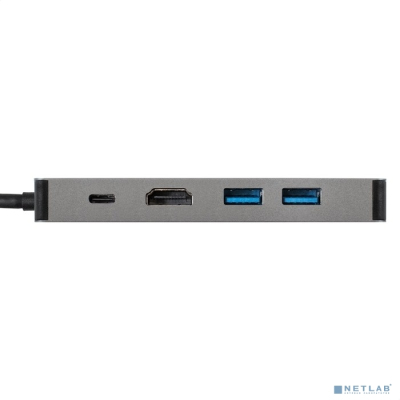 Exegate EX293982RUS Док-станция ExeGate DUB-21C/PD/HL (кабель-адаптер USB Type-C --> 2xUSB3.0 + PD 100W + HDMI 4K@60Hz + Lan RJ45 10/100/1000Mb, Plug&Play, серая)