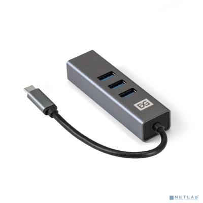 Exegate EX293987RUS USB-Хаб (концентратор) ExeGate DUB-4TC (кабель-адаптер USB Type C --> 4xUSB3.0, Plug&Play, серебристый)