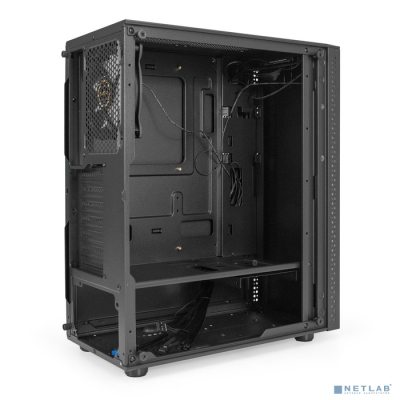 Exegate EX294389RUS Корпус Miditower ExeGate Mistery Z4 Grey (ATX, без БП, 2*USB+1*USB3.0, HD аудио, серый, вент. 12 см с RGB подсветкой, пылевые фильтры, боковая панель - закаленное стекло)