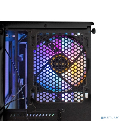 Exegate EX294405RUS Корпус Miditower ExeGate Mistery X4-NPX600 (ATX, БП 600NPX с вент. 12см, 2*USB+1*USB3.0, HD аудио, черный, 4 вент. 12см с RGB подсветкой, пылевые фильтры, боковая панель - закаленн