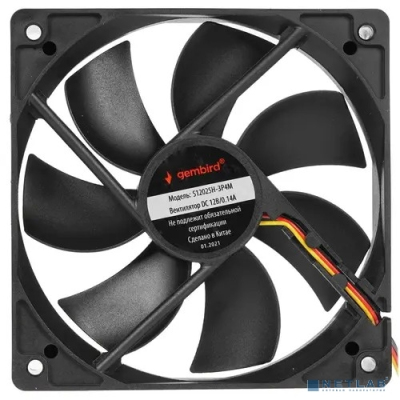 Gembird Вентилятор 120x120x25, гидрод., тихий, 3 pin/4pin Molex, провод 30 см (S12025H-3P4M)