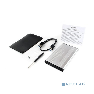 Gembird EE2-U3S-5-S Внешний корпус 2.5" серебро, USB 3.0, SATA, до 2 Тб, металл