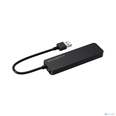 HARPER HUB-04P Black USB-концентратор, Интерфейс: 4 х USB 3.2, 1 х Micro USB Переходник: USB 3.0 / Type-C, Скорость передачи данных: до 5 Гб/с, Материал корпуса: ABC Пластик, Индикатор работы устройст