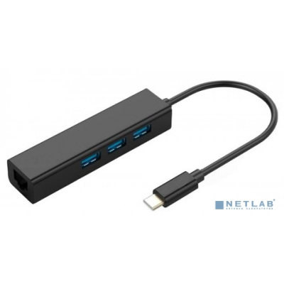 KS-is KS-410 USB-C RJ45 LAN Gigabit адаптер с USB 3.0 хабом