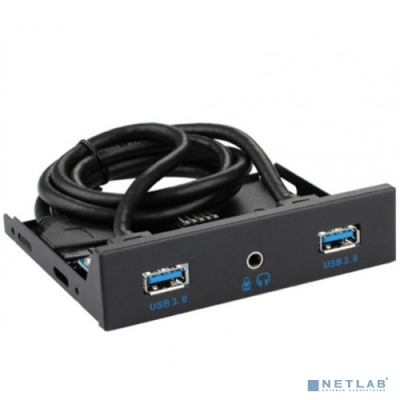 KS-is KS-794 Планка 3.5" ATX на переднюю панель USB3x2, AUX combo, черная