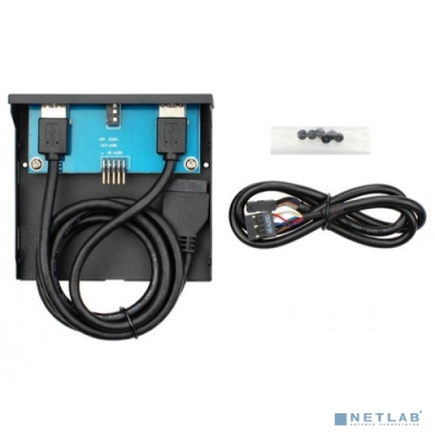 KS-is KS-794 Планка 3.5" ATX на переднюю панель USB3x2, AUX combo, черная